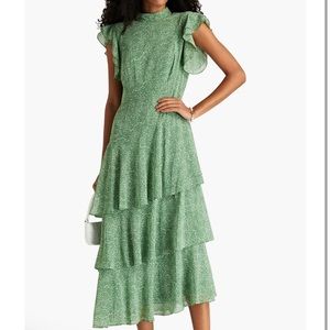 Mikael Aghal Ruffled Midi Dress